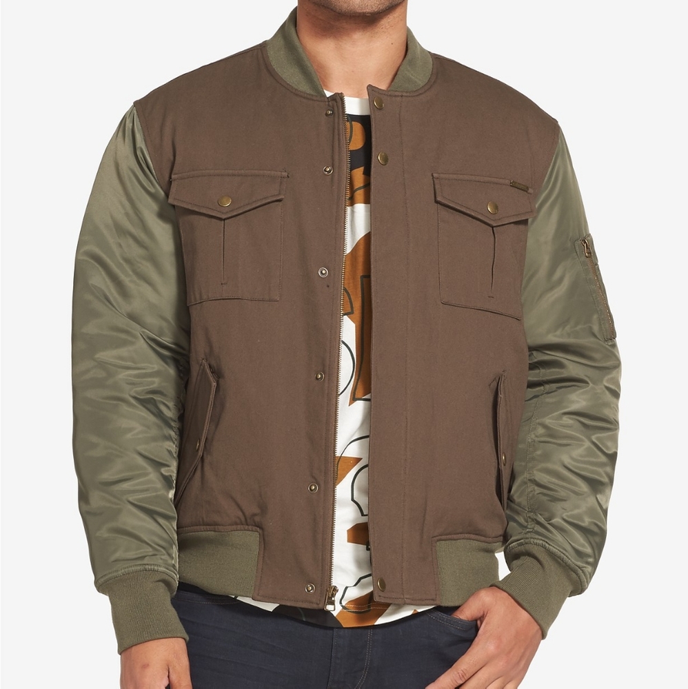 Sean John Men's Mixed Media Bomber Jacket